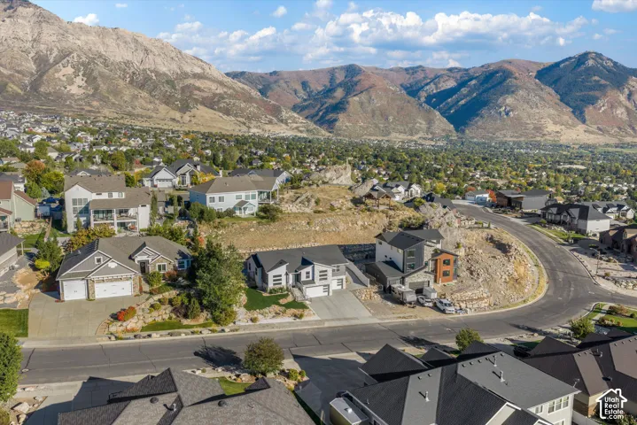 Mountainous landscape surrounding a residential area