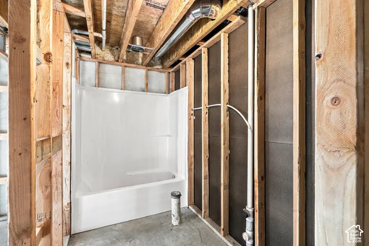 Downstairs bathroom is plumbed.