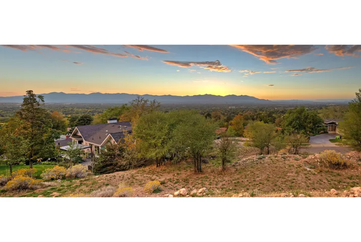 Mountain backdrop with expansive natural landscaping