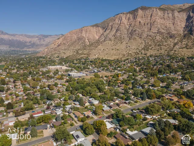 Expansive residential area with a prominent mountain backdrop
