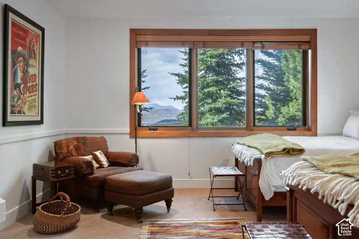 Triple-pane window with wood-finish trim