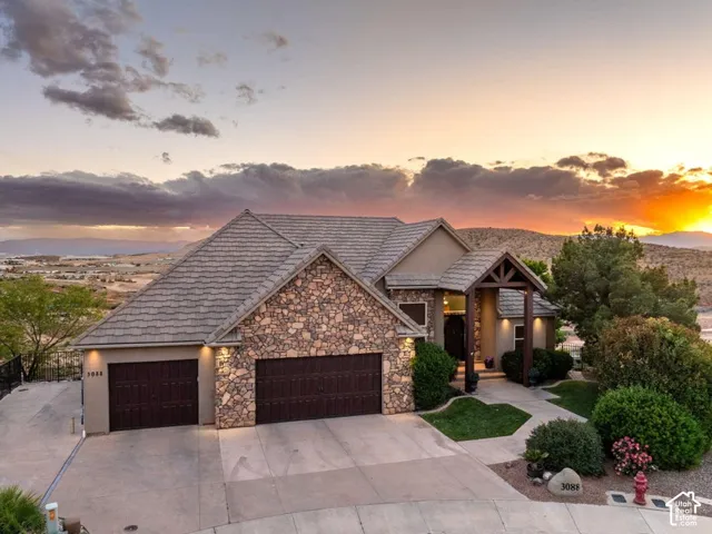 Stone veneer and stucco exterior