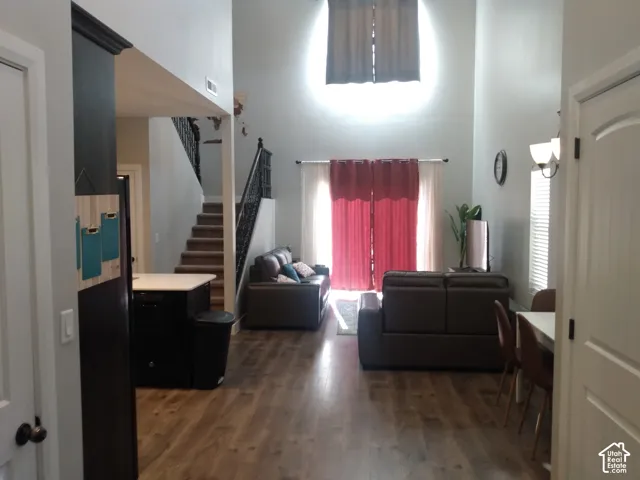 Open ceilings bring a light and airy feel to this main level.
