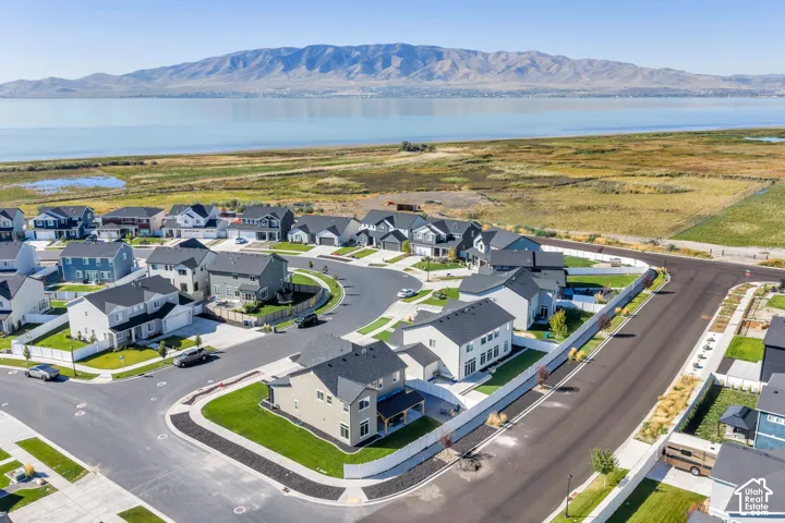 Newly developed residential community with modern homes, manicured landscaping, and a curvilinear street layout