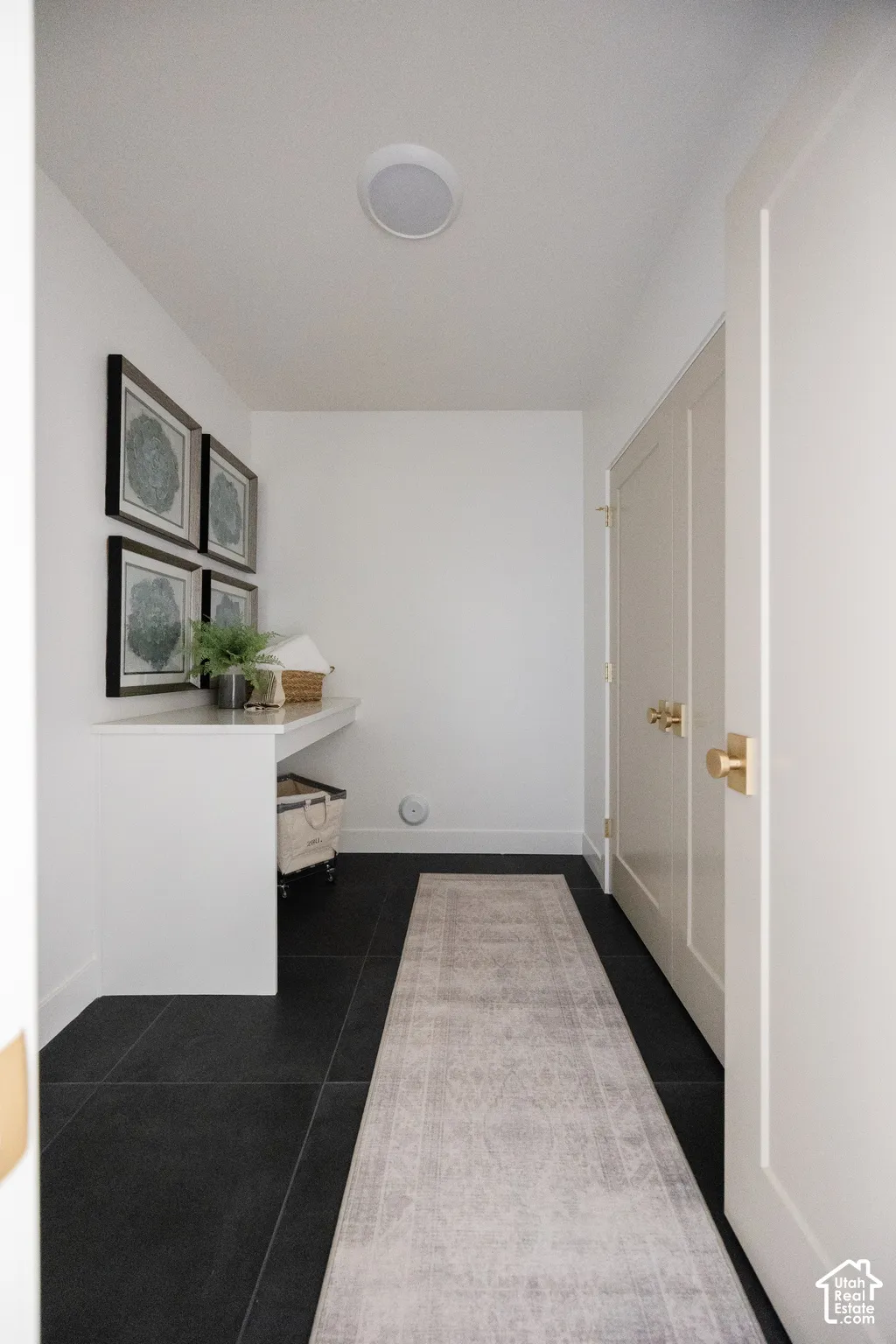 Black tile flooring
