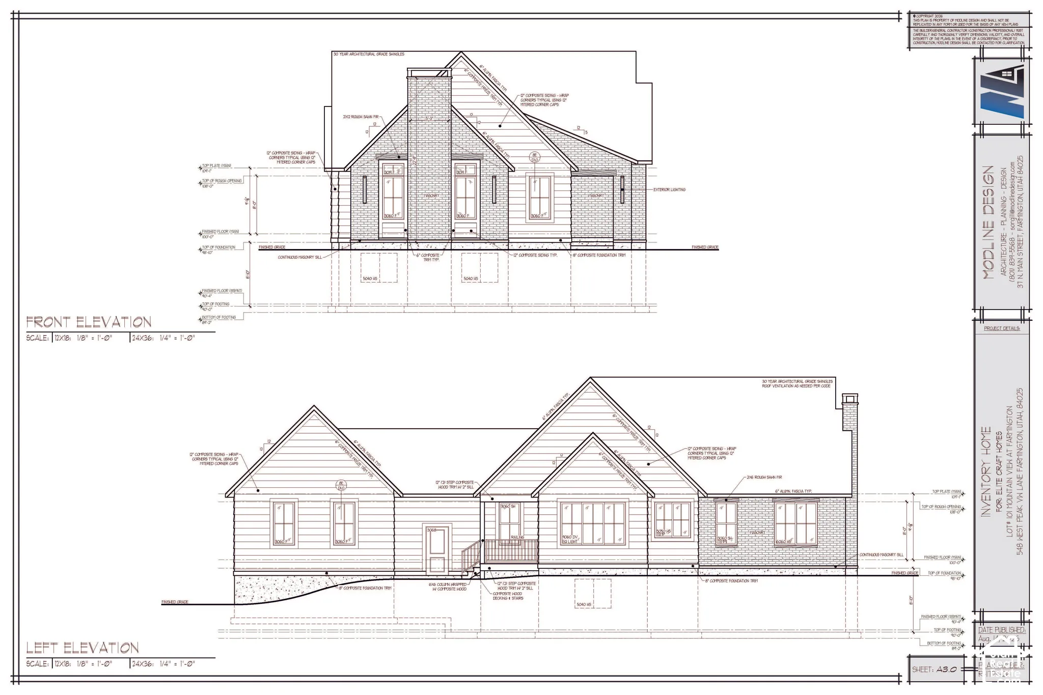 Side and Back Elevation