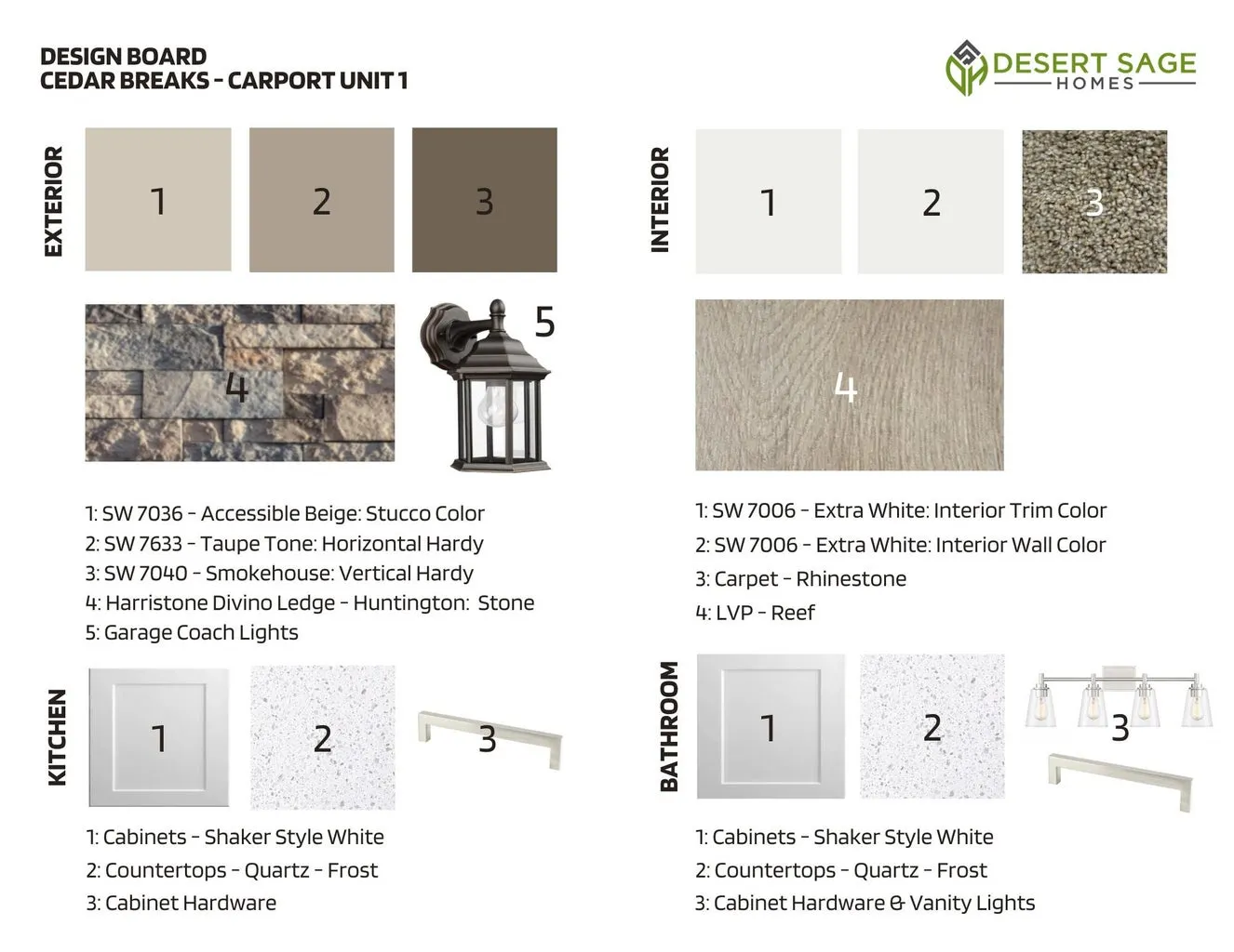 Design Board for Cedar Breaks