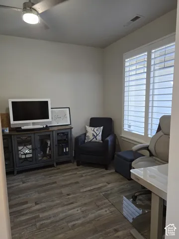 Wood-finish flooring throughout