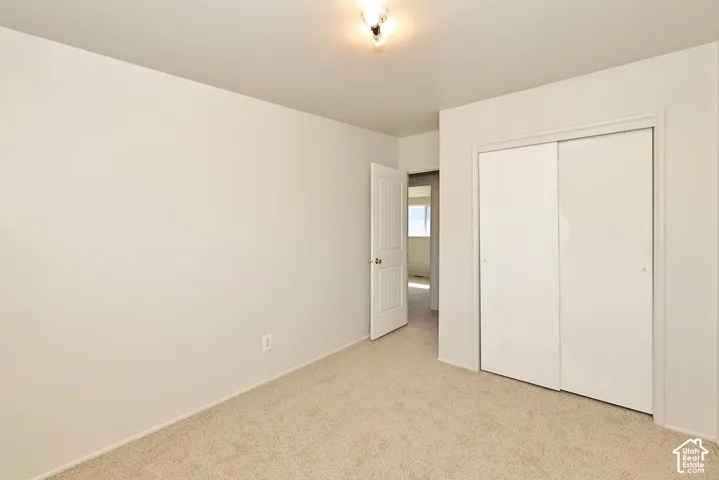 Wall-to-wall carpeting with light-toned walls and a ceiling-mounted light fixture