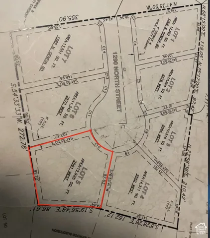 Subdivision Plat Map. Outlining the boundary dimensions and square footage for the property