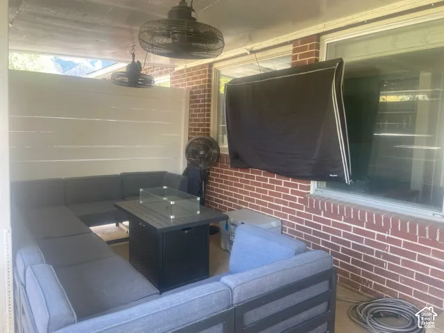 Covered patio area