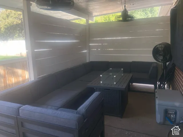 Covered patio area