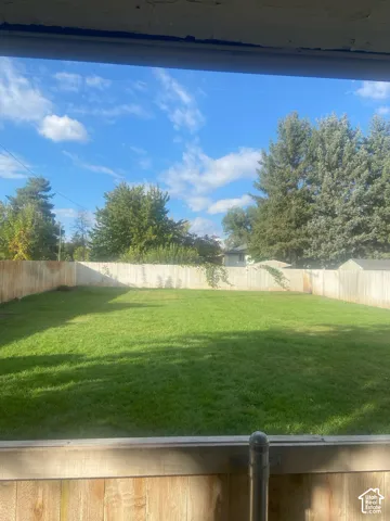 Full view of backyard