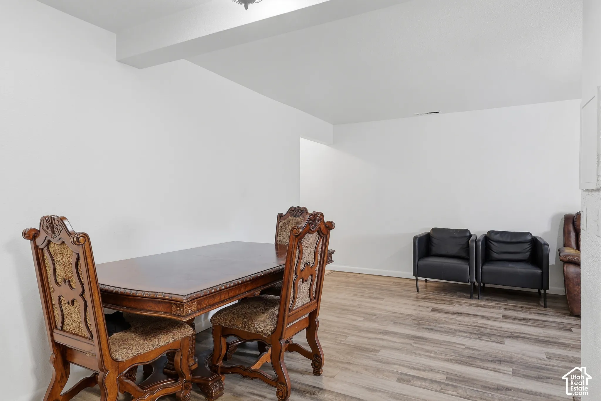 Wood-finish flooring throughout
