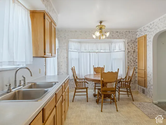 Bright east-facing kitchen! Replacement double-pane windows throughout