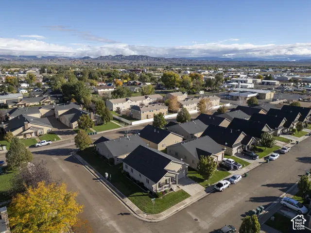 Drone shot of neighborhood