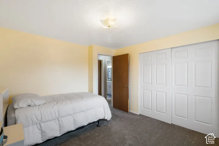 Neutral wall tones, wall-to-wall carpeting, recessed ceiling lighting, and double-panel sliding closet doors