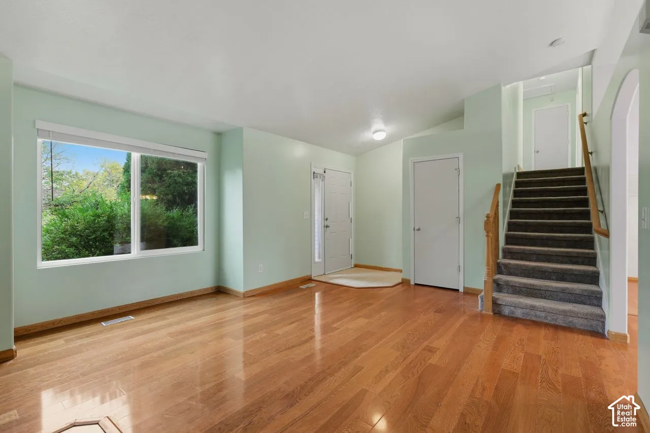Formal living with hardwood flooring