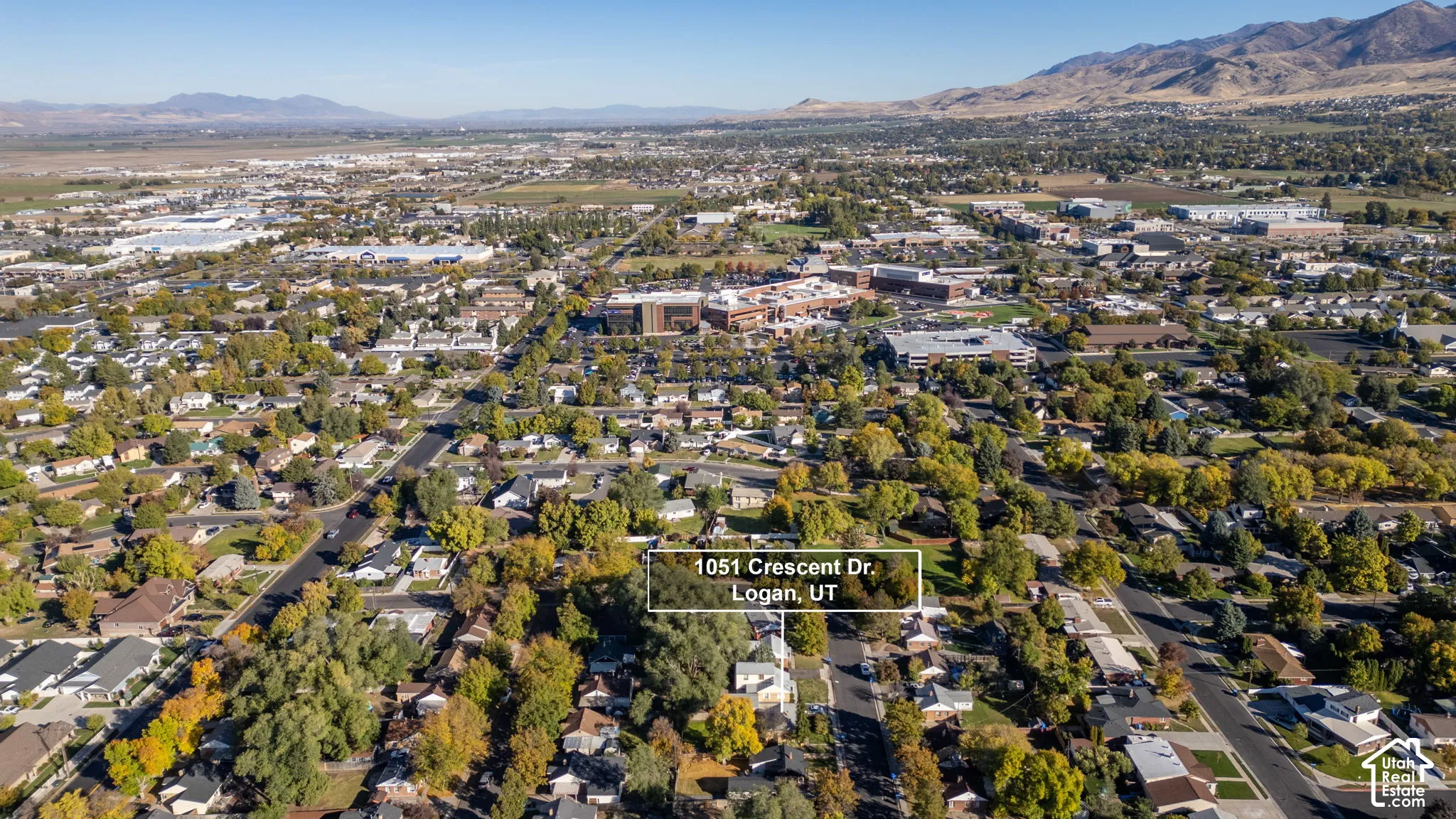 Aerial perspective of the residential property located at 1051 Crescent Dr