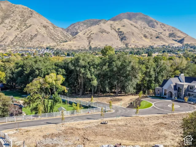 Mountain backdrop framing the expansive property
