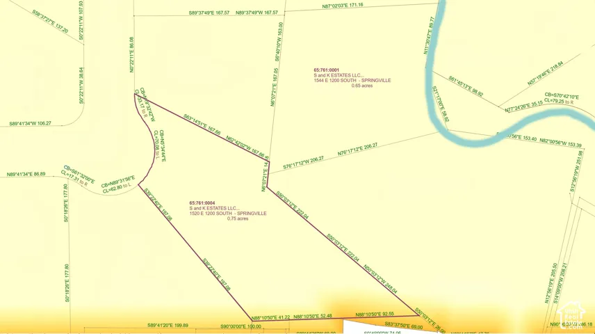 Plat Map. Outlining the parcel boundaries and official survey measurements for the property