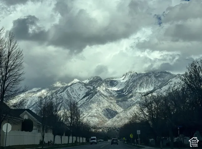 Snow-capped mountain range backdrop