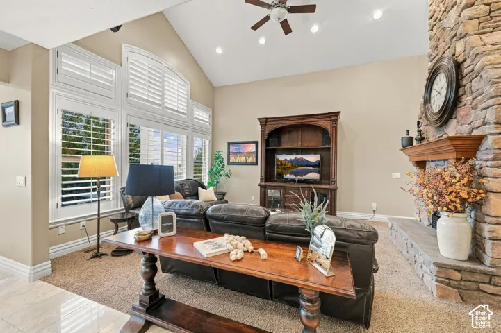 Wall of Windows bring in Lots of Natural Light through Lovely 4-inch Plantation Shutters