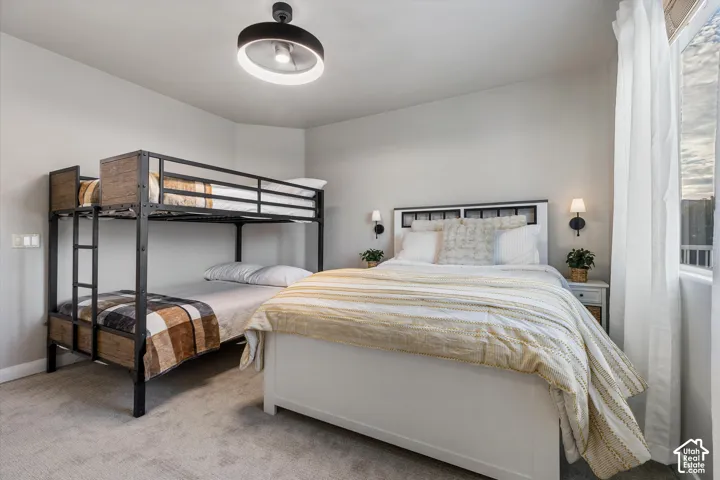 Bedroom: The second bedroom is roomy enough for a queen bed plus a bunk bed.
