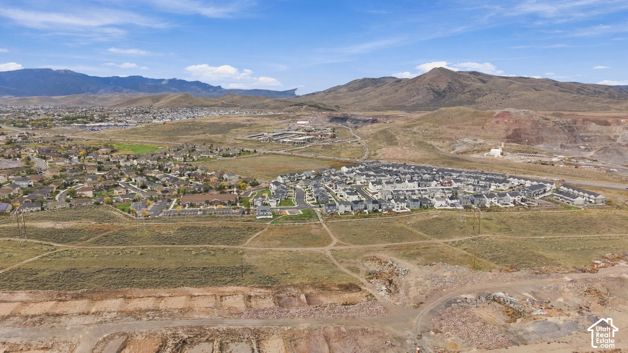Aerial perspective featuring expansive mountainous terrain and regional topography