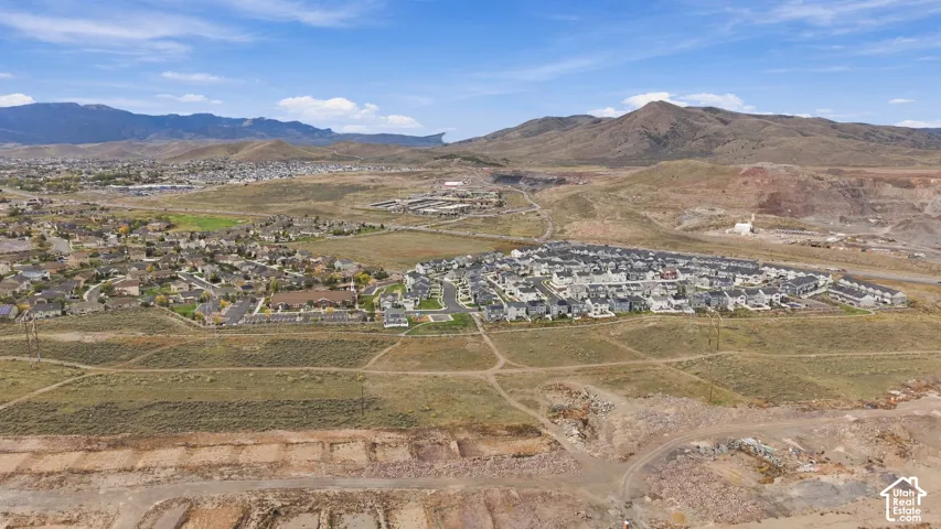 Aerial perspective featuring expansive mountainous terrain and regional topography