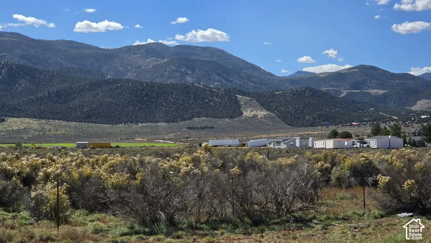 Expansive landscape featuring sagebrush and prominent mountain backdrops