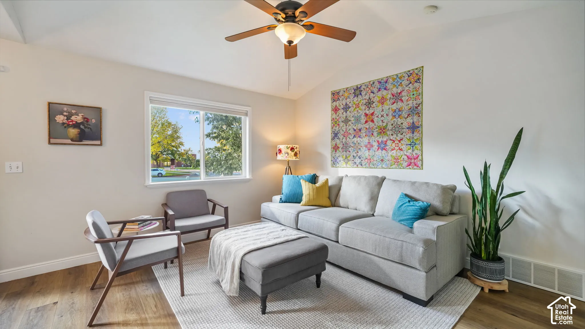 Family room with south facing windows