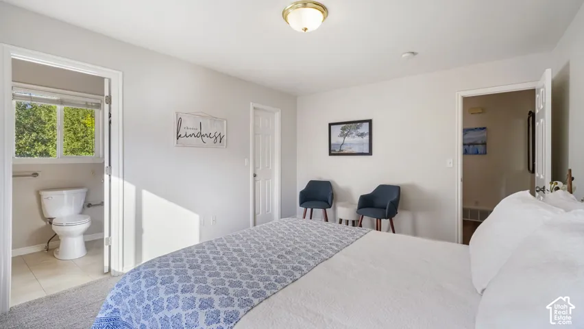 Primary suite with walk in closet and on suite bath