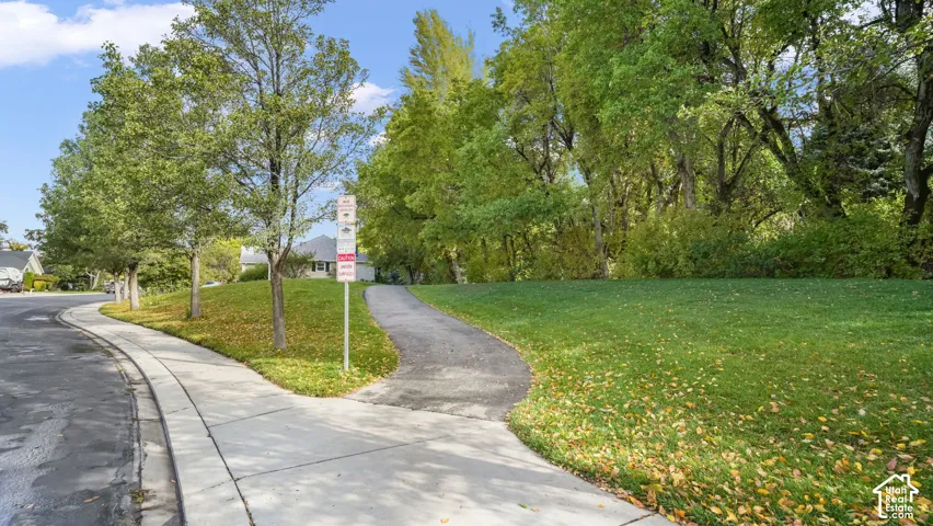 Lovely walking path that follows a stream that flows in the summer