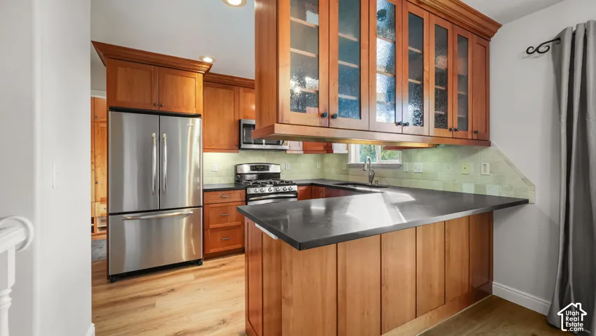 Beautiful custome Cherry hardwood cabinets with honed granite counters