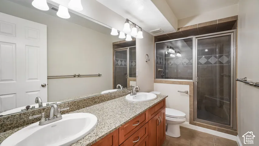 Basement bathroom with walk in shower