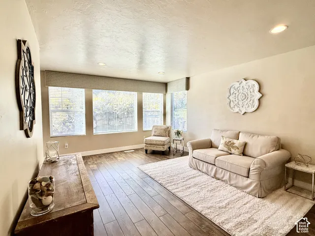 This former model unit has gorgeous fabric valances throughout the home