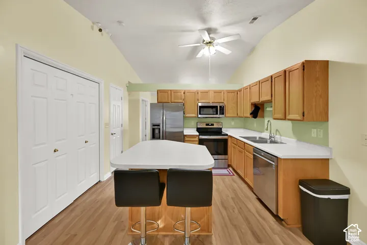 Kitchen with Island and Bar Stools