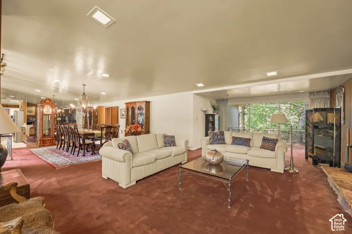 Great room with living room, formal dining room, kitchen connected.