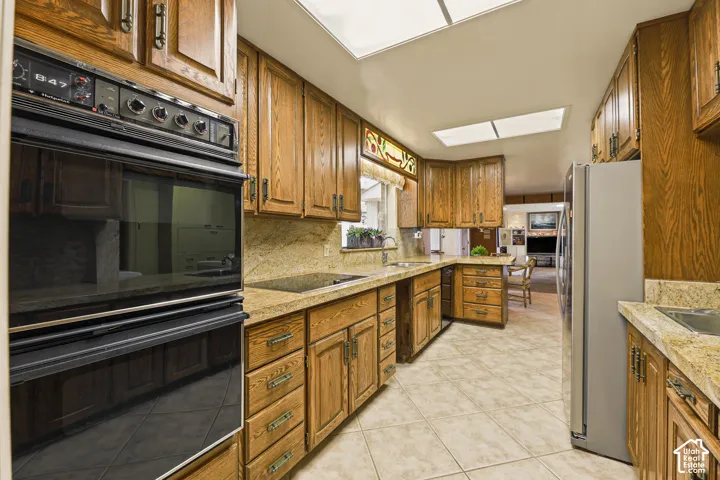 Galley kitchen.