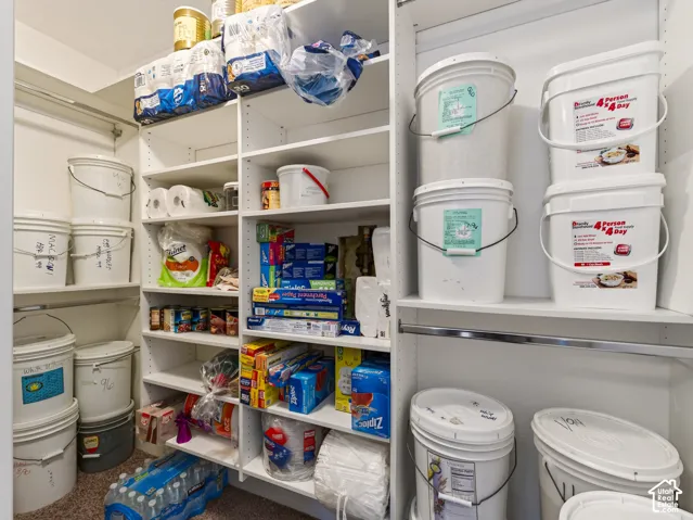 Custom white built-in shelving featuring adjustable dividers and integrated metal hanging rods