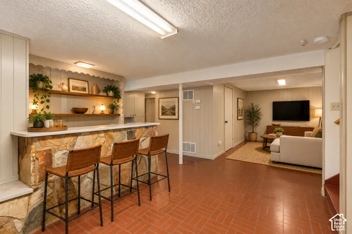 Painted paneling and shelving changes the entire space. FOR INSPIRATION ONLY