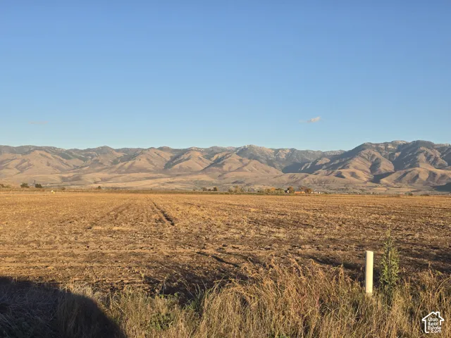 Expansive acreage with open terrain and prominent mountain backdrop