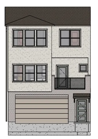 Architectural Rendering. Depicting the exterior building specifications and facade elevation for the property