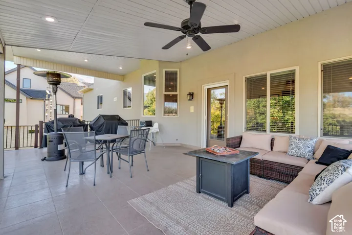 Covered deck with stunning views right off family room