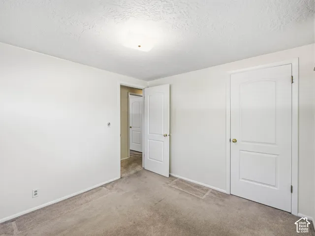 Wall-to-wall carpeting and white painted walls