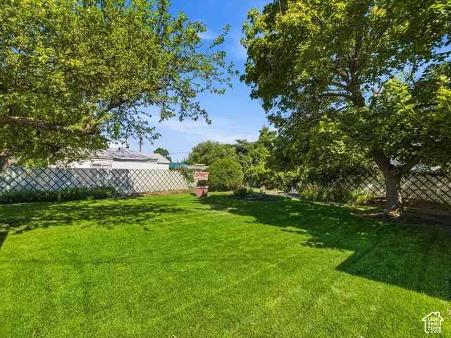 Expansive lawn area with mature trees