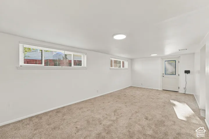 Basement Family Room with exterior entrance