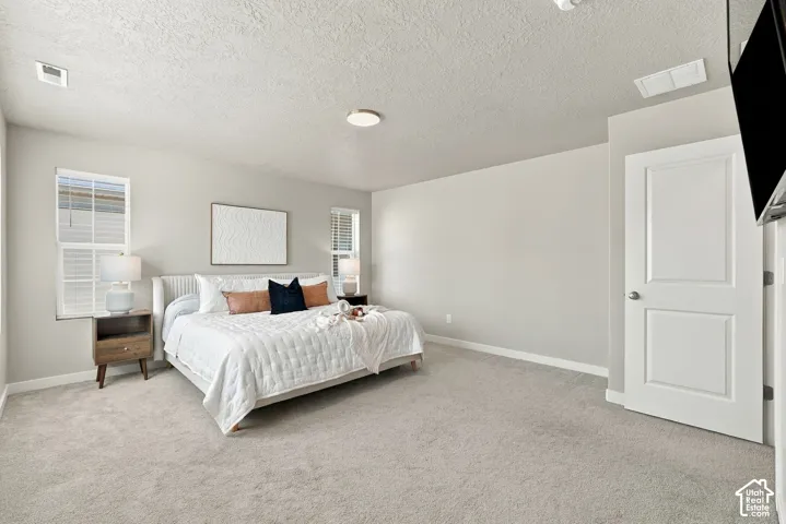 Neutral wall palette, carpeting, dual double-pane windows, and a classic two-panel interior door
