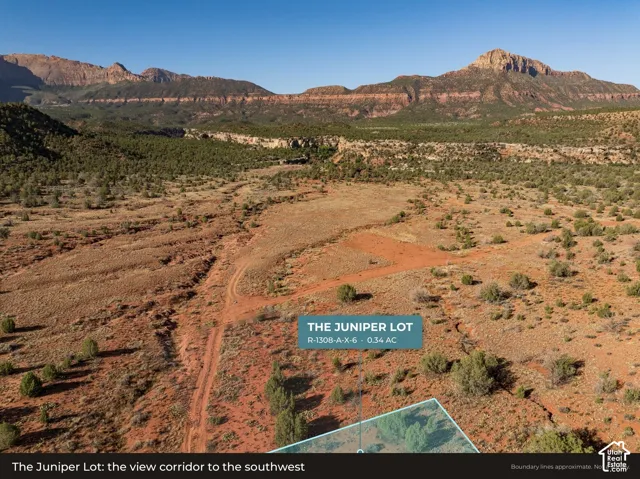 Aerial: The view corridor toward Smithsonian Butte